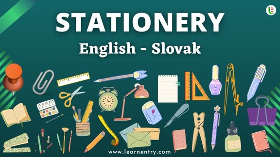 Stationery items names in Slovak and English - Common Slovak Vocabulary